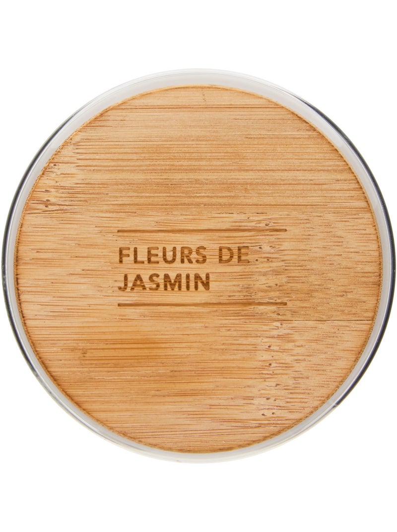 Bougie parfumée 435g pot en verre à couvercle bambou VIKY Blanc - Kiabi