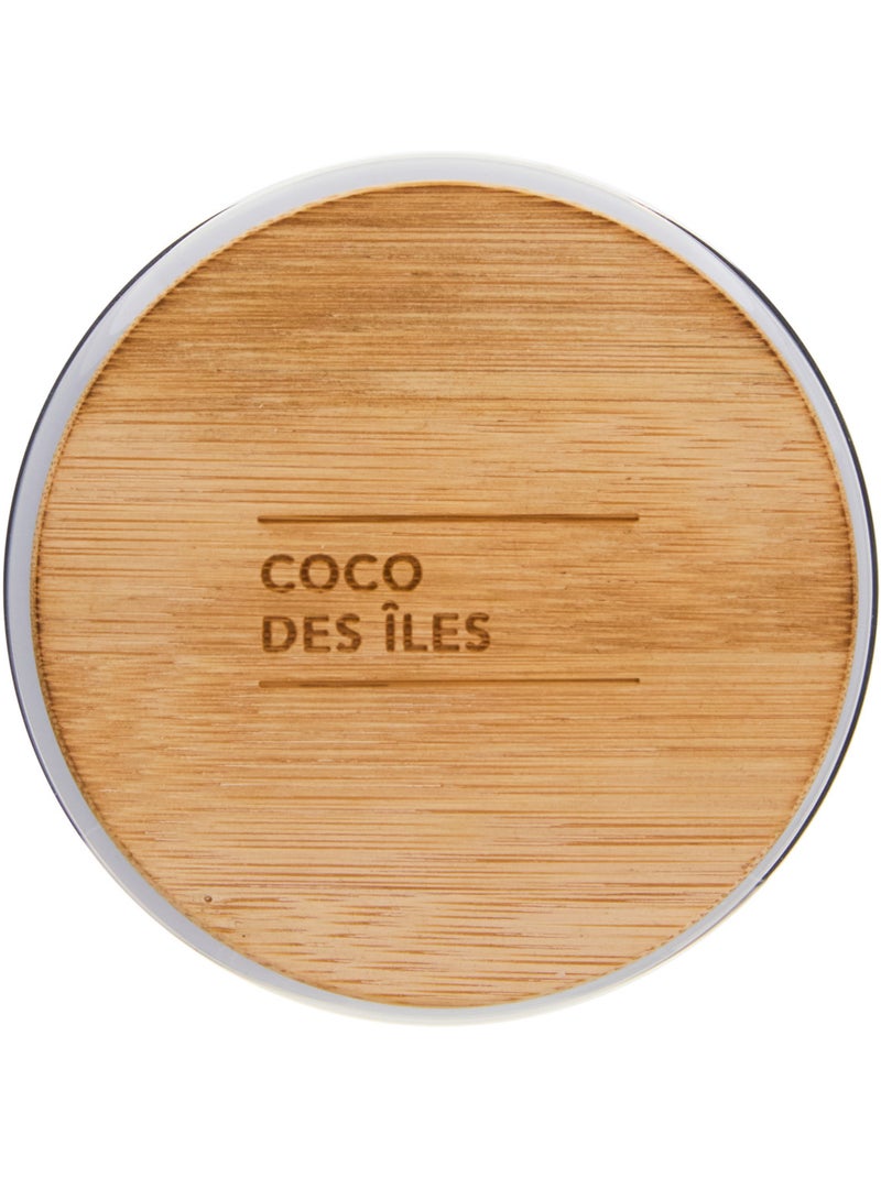 Bougie parfumée 435g pot en verre à couvercle bambou VIKY Bleu clair - Kiabi