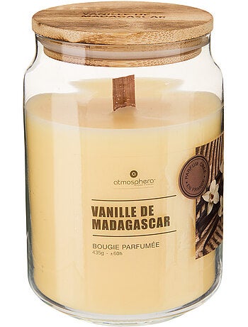 Bougie parfumée 435g pot en verre à couvercle bambou VIKY
