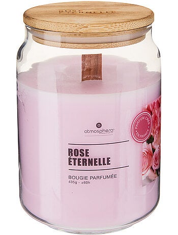 Bougie parfumée 435g pot en verre à couvercle bambou VIKY