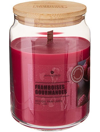 Bougie parfumée 435g pot en verre à couvercle bambou VIKY