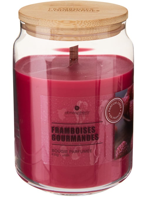 Bougie parfumée 435g pot en verre à couvercle bambou VIKY - Kiabi Bougie parfumée 435g pot en verre à couvercle bambou VIKY - Kiabi