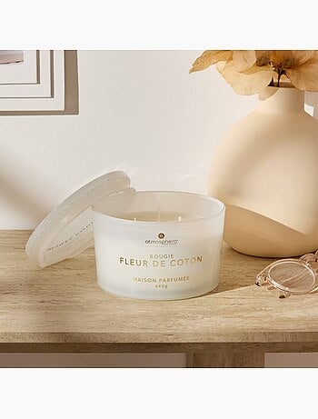 Bougie parfumée 440g pot en verre à couvercle GLOWY