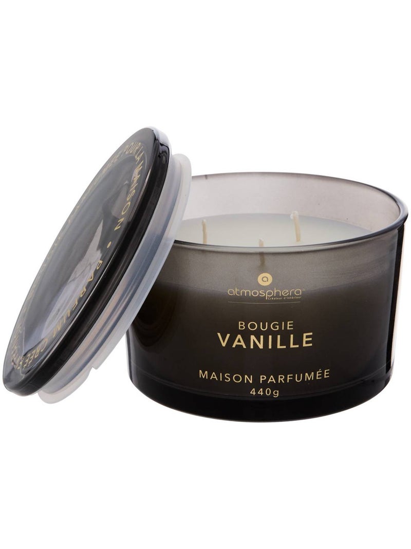 Bougie parfumée 440g pot en verre à couvercle glowy Noir - Kiabi