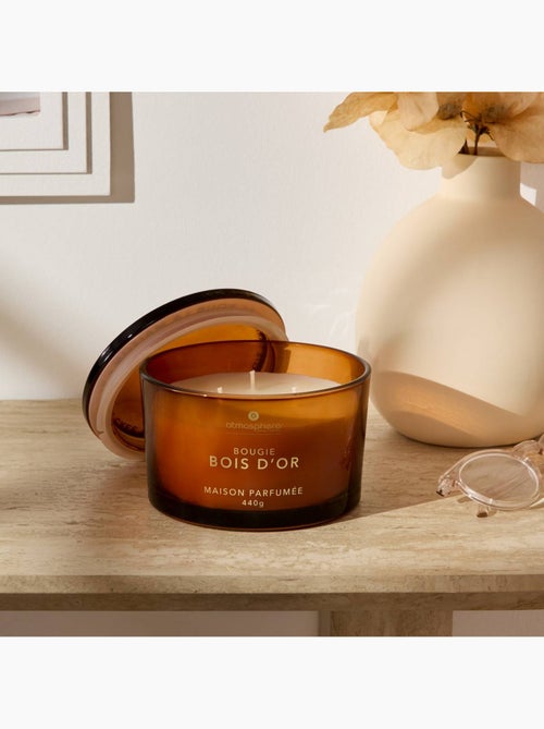 Bougie parfumée 440g pot en verre à couvercle GLOWY - Kiabi