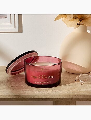 Bougie parfumée 440g pot en verre à couvercle GLOWY