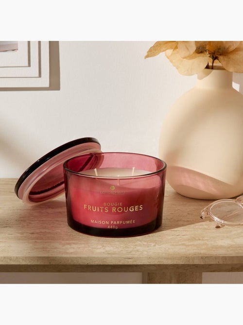 Bougie parfumée 440g pot en verre à couvercle GLOWY - Kiabi