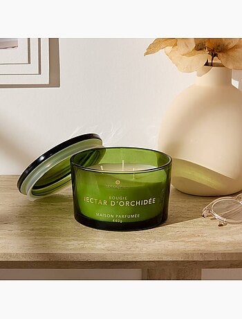 Bougie parfumée 440g pot en verre à couvercle GLOWY