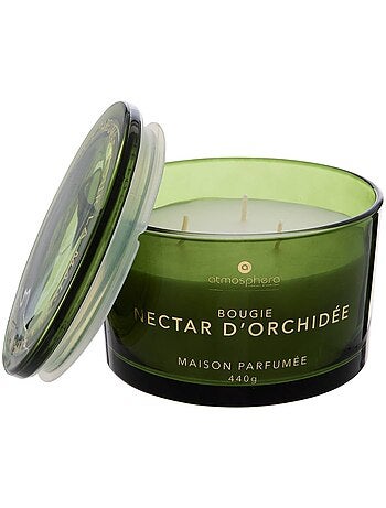 Bougie parfumée 440g pot en verre à couvercle glowy