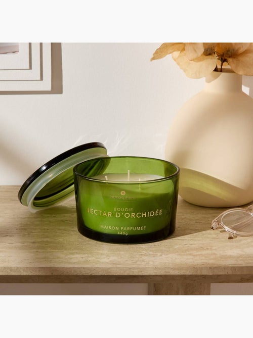 Bougie parfumée 440g pot en verre à couvercle GLOWY - Kiabi