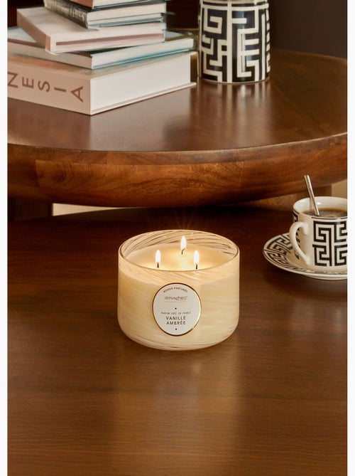 Bougie parfumée 540g 3 mèches pot en verre vague WAVY - Kiabi