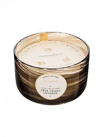 Bougie parfumée 540g 3 mèches pot en verre vague WAVY