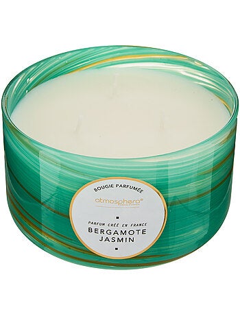Bougie parfumée 540g 3 mèches pot en verre vague WAVY