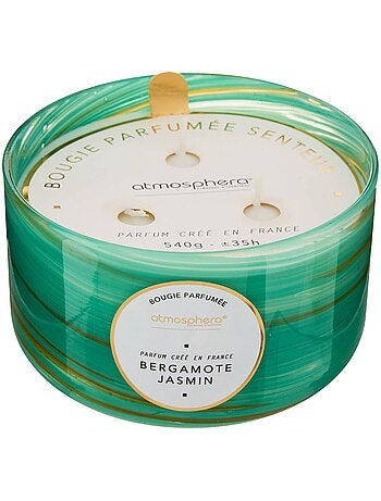 Bougie parfumée 540g 3 mèches pot en verre vague WAVY