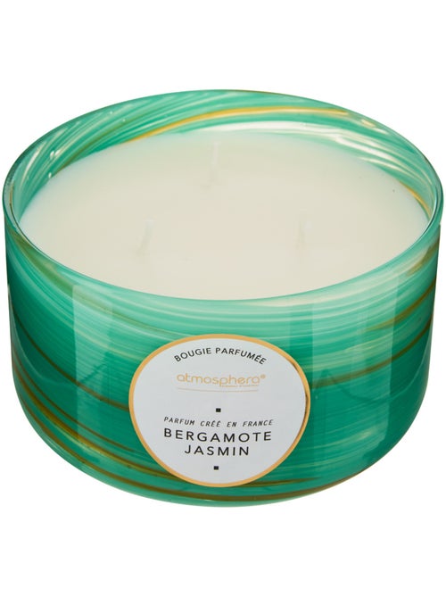 Bougie parfumée 540g 3 mèches pot en verre vague WAVY - Kiabi