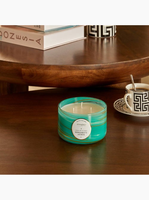 Bougie parfumée 540g 3 mèches pot en verre vague WAVY - Kiabi