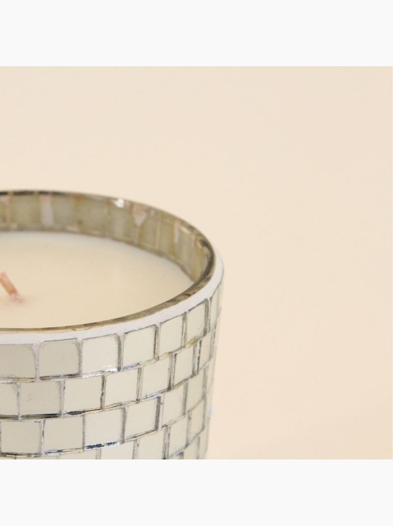 Bougie parfumée à facettes miroir 510g, boite cadeau Gris - Kiabi