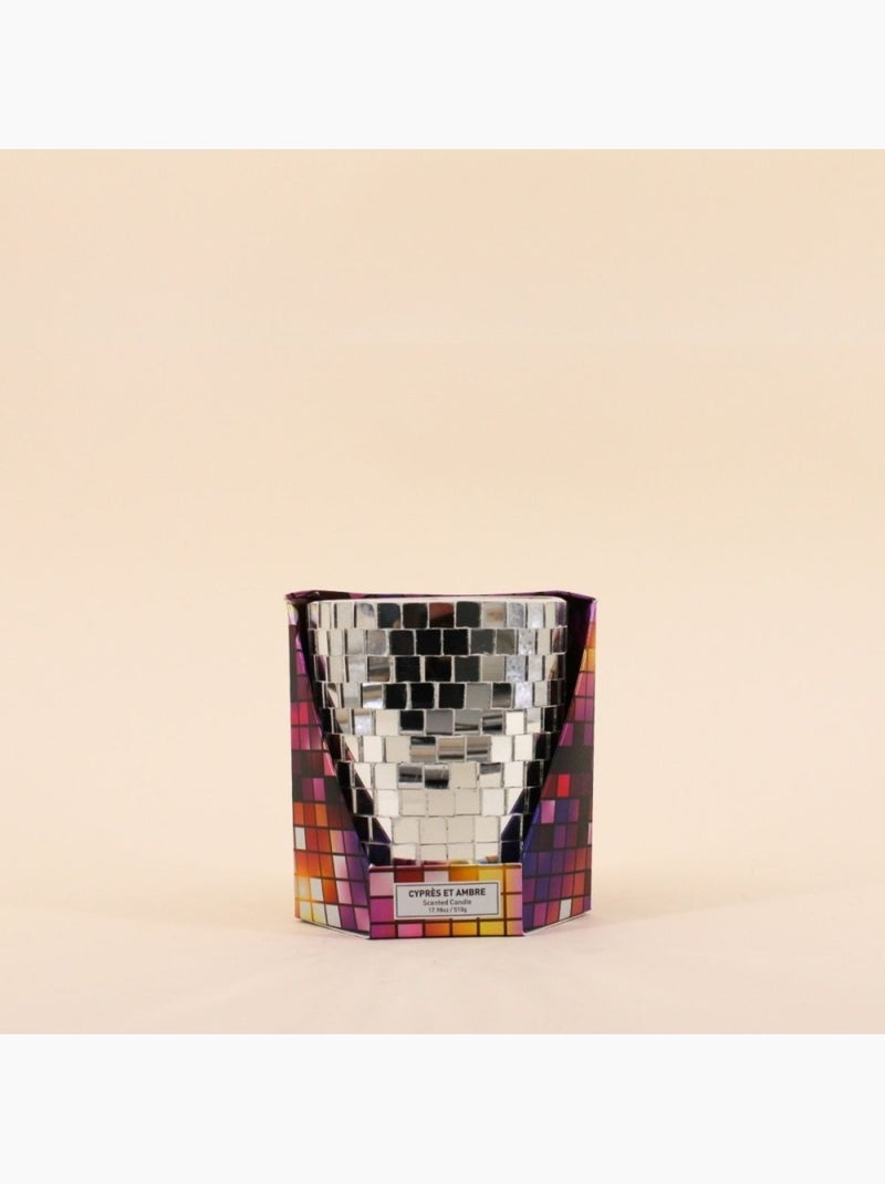 Bougie parfumée à facettes miroir 510g, boite cadeau Gris - Kiabi