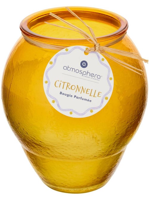 Bougie parfumée à la citronnelle 550 g contenant en verre fruity - Kiabi