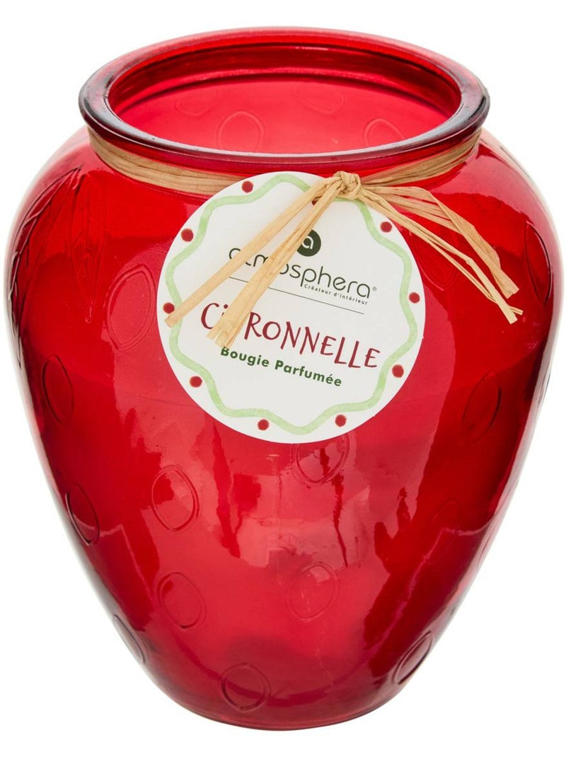 Bougie parfumée à la citronnelle 550 g contenant en verre fruity Jaune - Kiabi