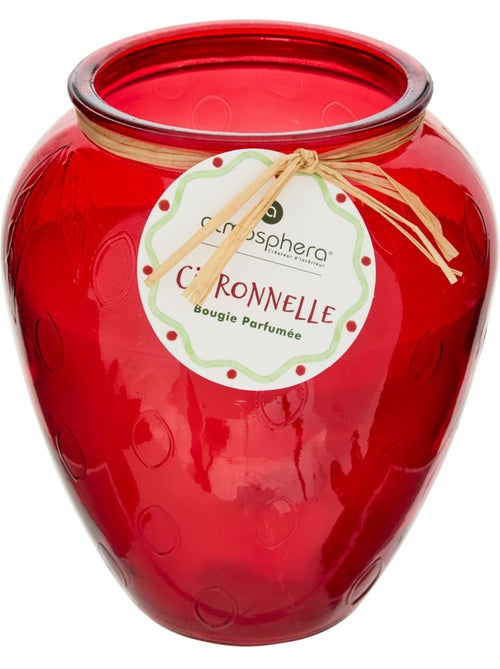Bougie parfumée à la citronnelle 550 g contenant en verre fruity - Kiabi