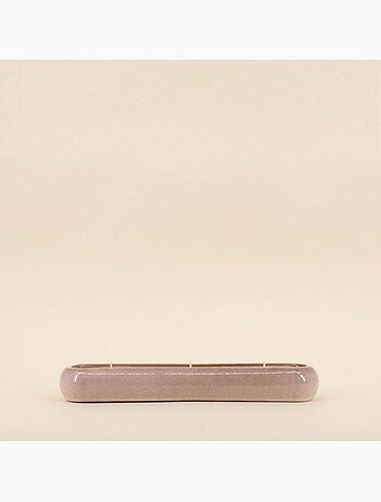 Bougie parfumée allongée en céramique beige 31cm