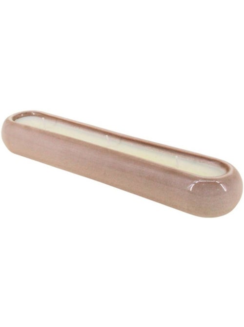 Bougie parfumée allongée en céramique beige 31cm - Kiabi