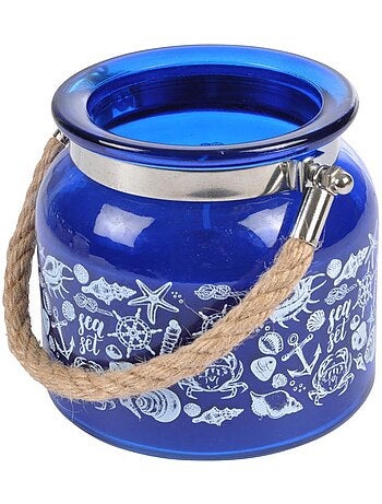 Bougie parfumée Brise Marine en verre avec anse corde