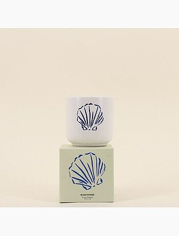 Bougie parfumée céramique 170g, boite cadeau coquillage
