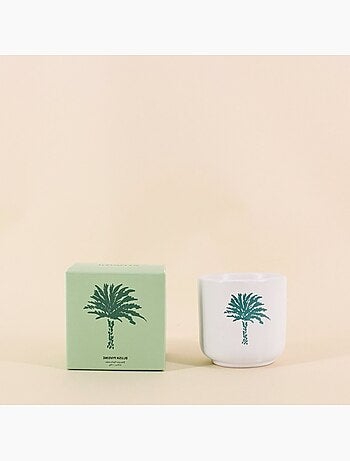 Bougie parfumée céramique 170g, boite cadeau palmier