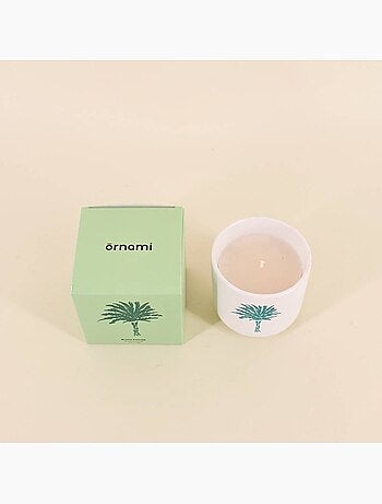 Bougie parfumée céramique 170g, boite cadeau palmier