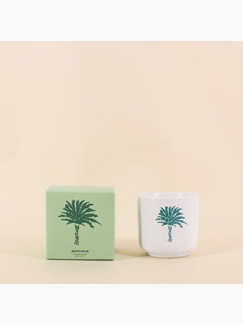 Bougie parfumée céramique 170g, boite cadeau palmier - Kiabi