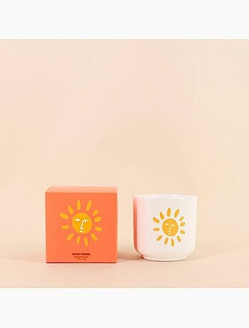 Bougie parfumée céramique 170g, boite cadeau soleil