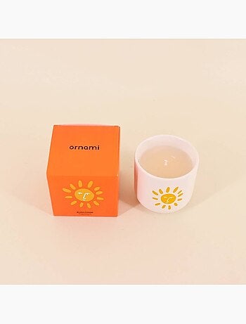 Bougie parfumée céramique 170g, boite cadeau soleil