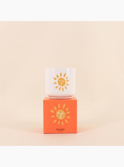 Bougie parfumée céramique 170g, boite cadeau soleil - Kiabi