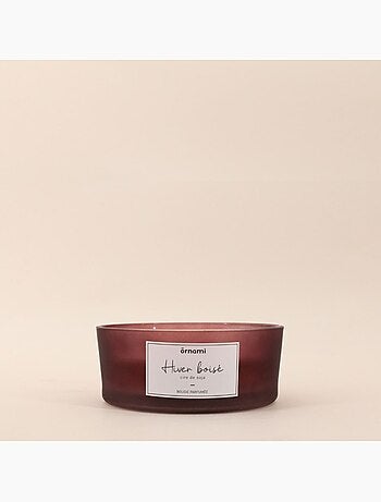 Bougie parfumée cire de soja 4 mèches "hiver boisé" 380g