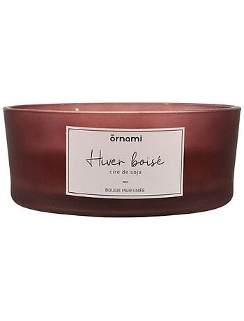 Bougie parfumée cire de soja 4 mèches "hiver boisé" 380g