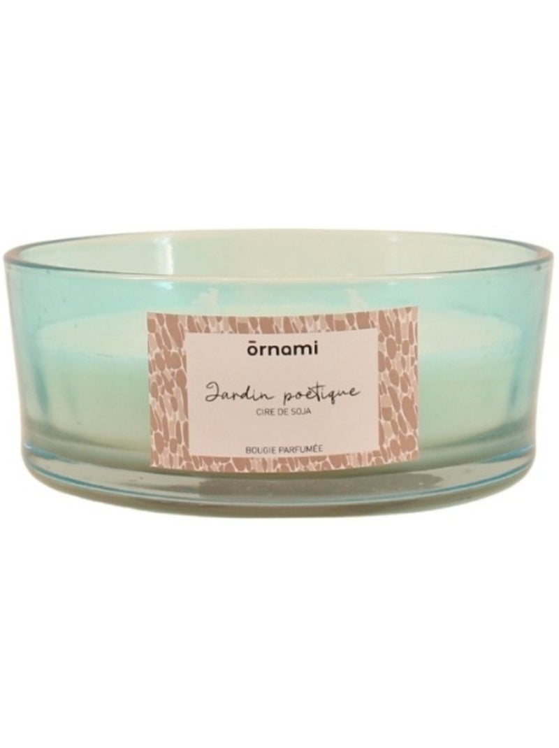 Bougie parfumée cire de soja 4 mèches "jardin poétique" 380g Bleu - Kiabi