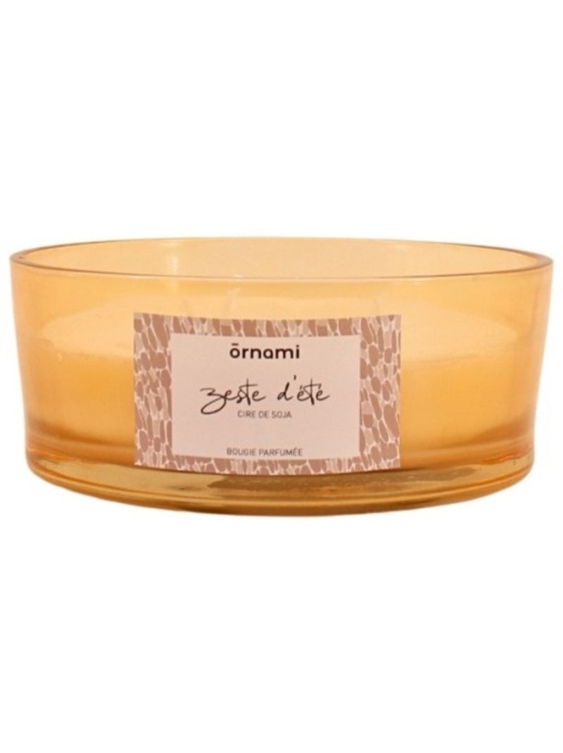 Bougie parfumée cire de soja 4 mèches "zeste d'été" 380g Jaune - Kiabi