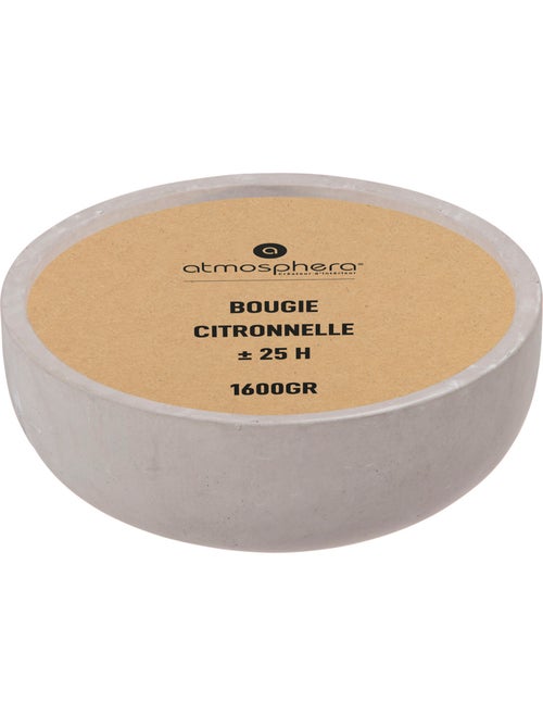 Bougie parfumée citronnelle 3 mèches en ciment ely - Kiabi