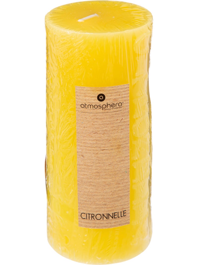 Bougie parfumée citronnelle cylindre gravé ODY Jaune - Kiabi