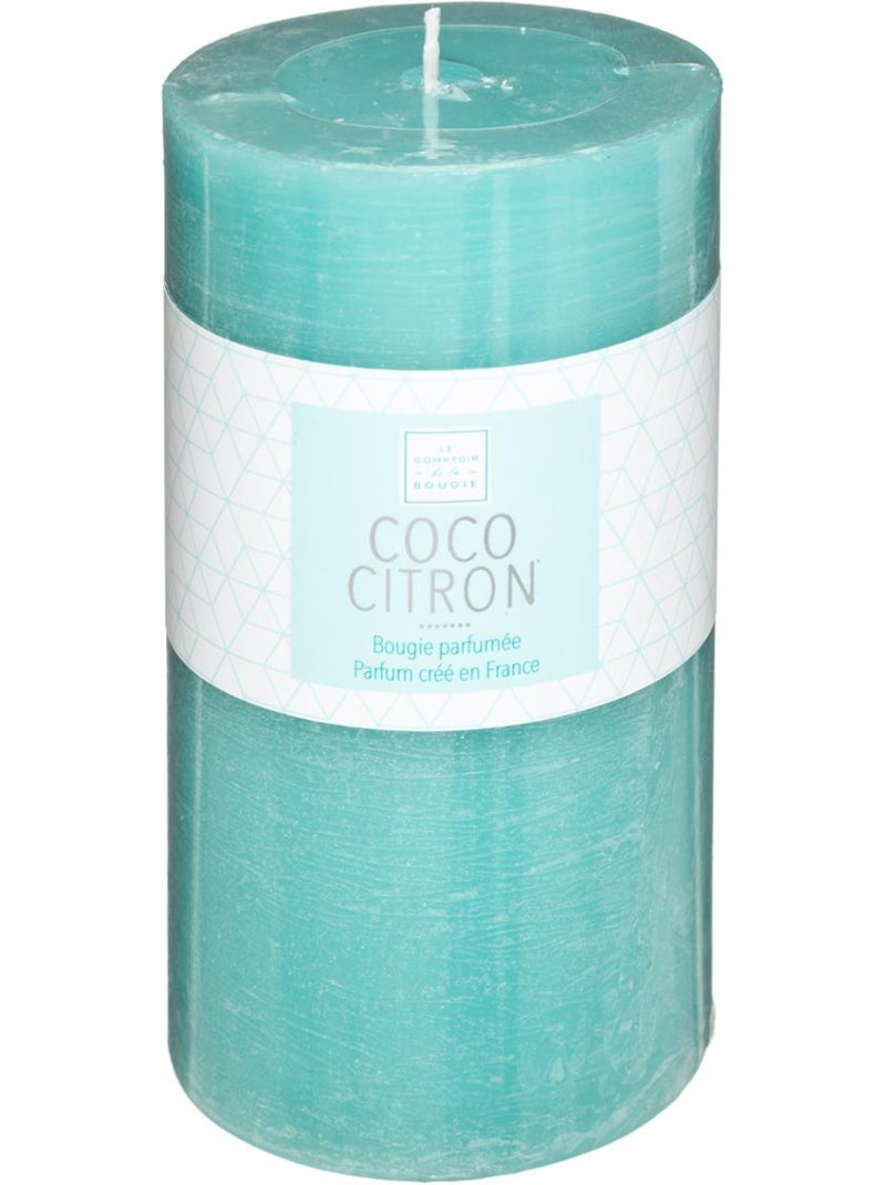 Bougie parfumée cylindre en cire colorée ELEA Bleu clair - Kiabi