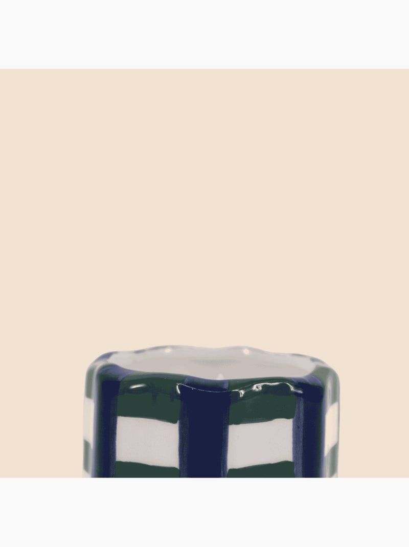 Bougie parfumée en céramique à damiers 8x9cm Vert - Kiabi