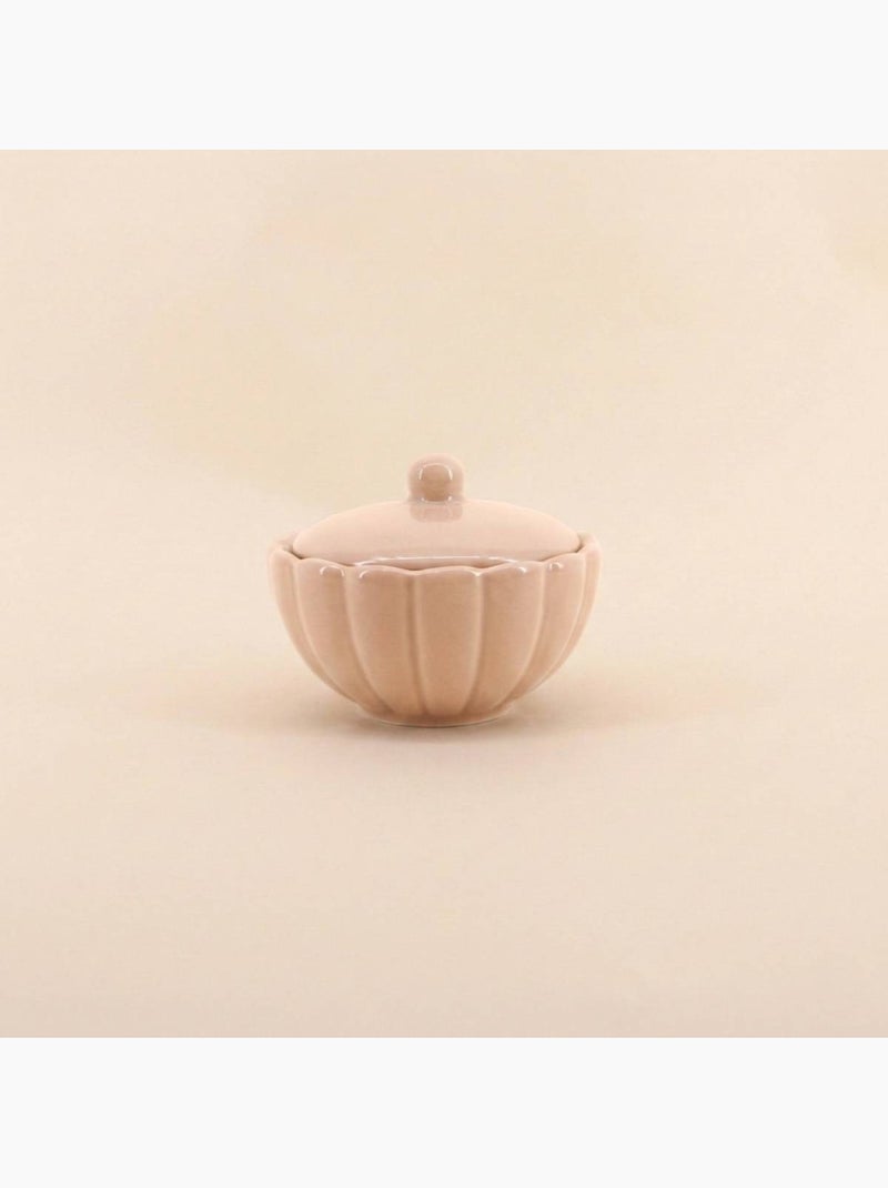 Bougie parfumée en céramique corolle à couvercle 11cm Beige - Kiabi
