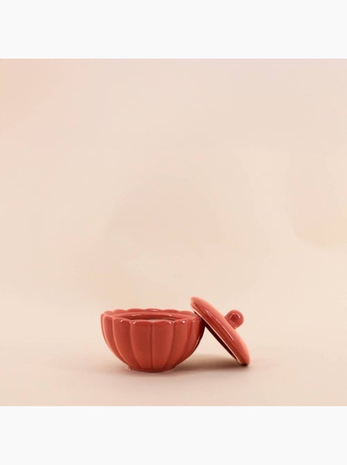Bougie parfumée en céramique corolle à couvercle 11cm - Kiabi