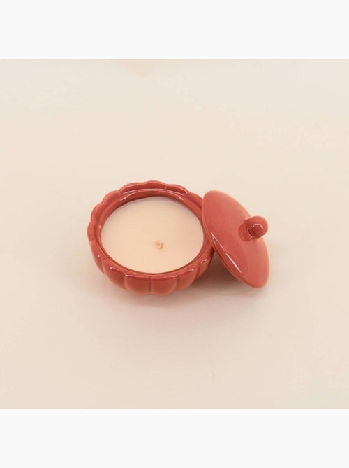 Bougie parfumée en céramique corolle à couvercle 11cm - Kiabi