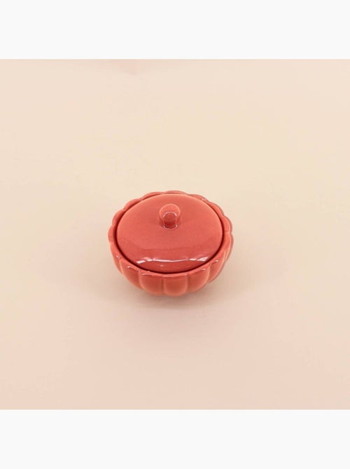 Bougie parfumée en céramique corolle à couvercle 11cm - Kiabi