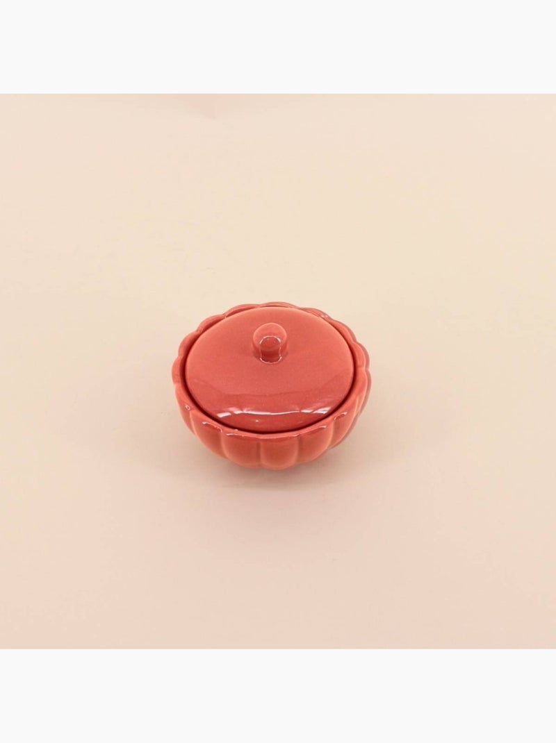 Bougie parfumée en céramique corolle à couvercle 11cm Rouge - Kiabi