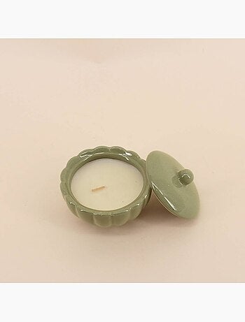 Bougie parfumée en céramique corolle à couvercle 11cm