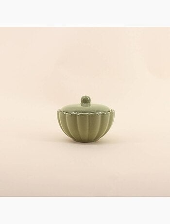 Bougie parfumée en céramique corolle à couvercle 11cm